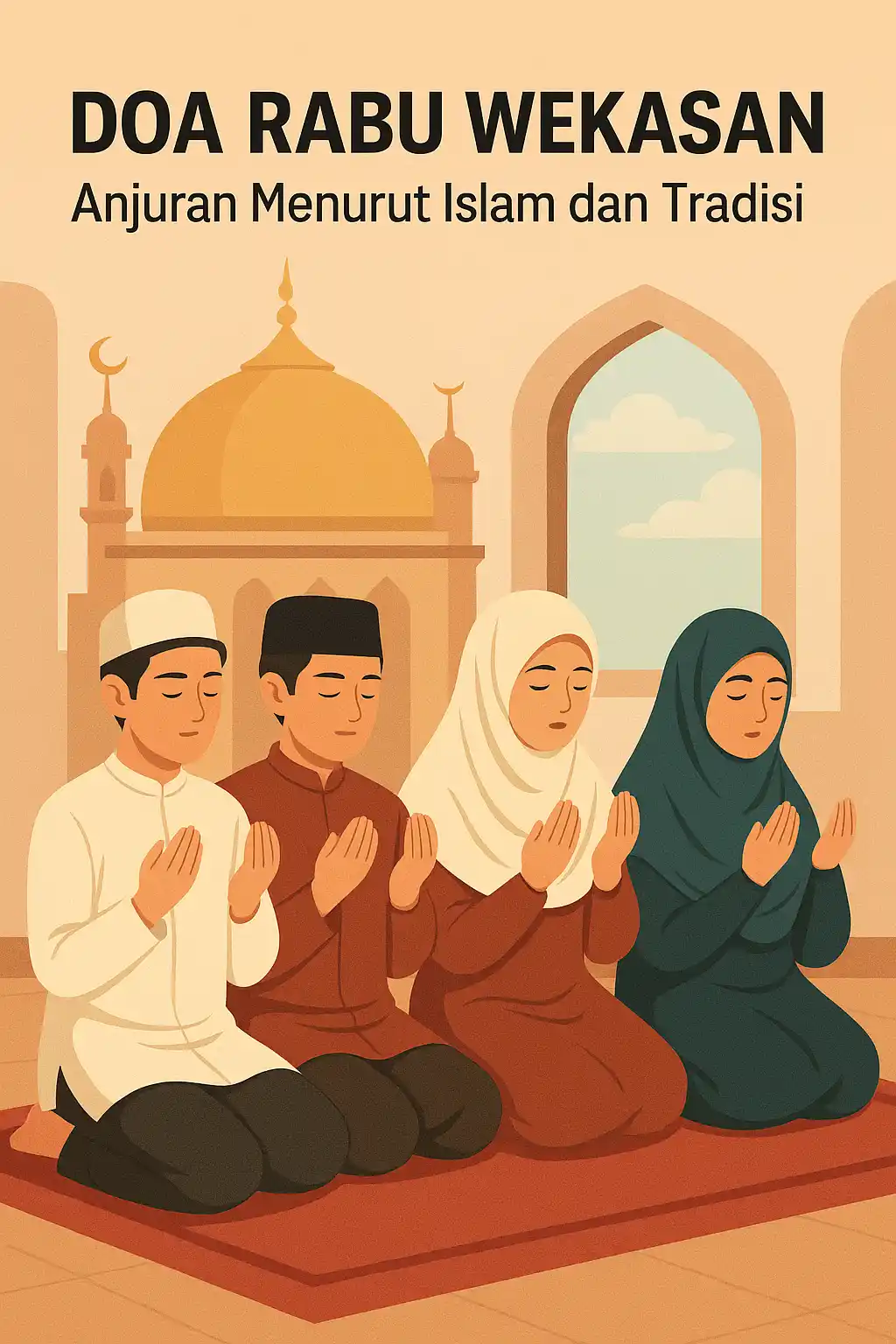 Ilustrasi doa Rabu Wekasan di dalam masjid
