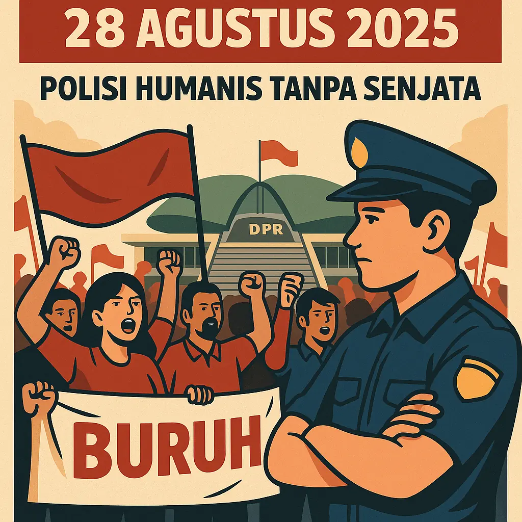 Demo Buruh DPR 28 Agustus 2025: Polisi Humanis Tanpa Senjata