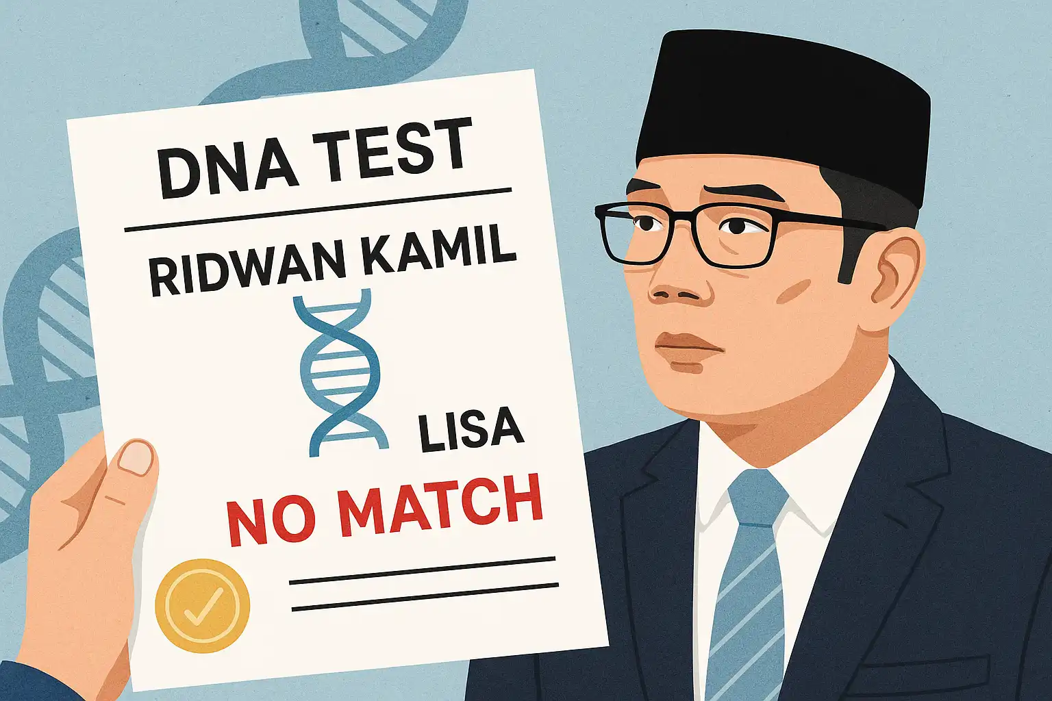 Ilustrasi hasil tes DNA Ridwan Kamil dan Lisa